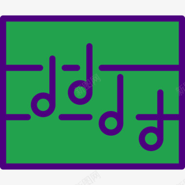 音符音乐和乐器6线颜色图标图标