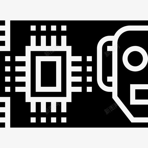 印刷电路板机器人工程4字形图标svg_新图网 https://ixintu.com 印刷电路板 字形 机器人工程4