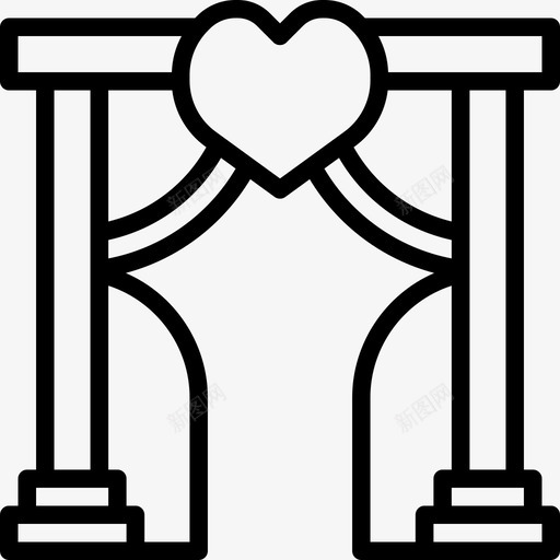 结婚拱门126号婚礼直线型图标svg_新图网 https://ixintu.com 126号婚礼 直线型 结婚拱门