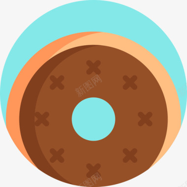 甜甜圈甜糖果扁的图标图标