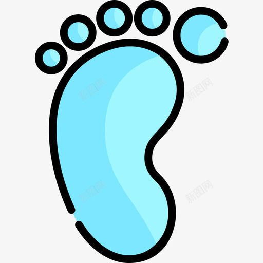 脚印婴儿淋浴5线性颜色图标svg_新图网 https://ixintu.com 婴儿淋浴5 线性颜色 脚印