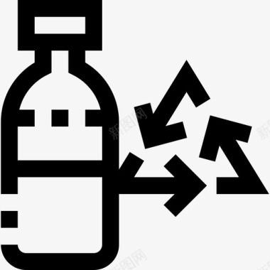 回收瓶慈善与生态线性图标图标