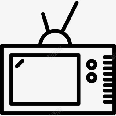 老式电视14号技术线性图标图标