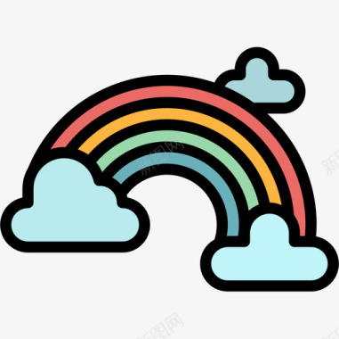 彩虹天气148线性颜色图标图标