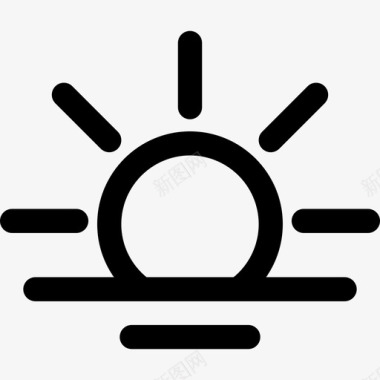 太阳92号天气直线型图标图标