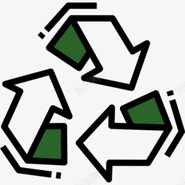 回收利用生态138线性色彩图标图标
