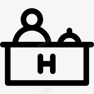 接待处101酒店直线图标图标