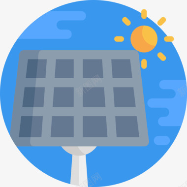 太阳电池板地球第四天平的图标图标