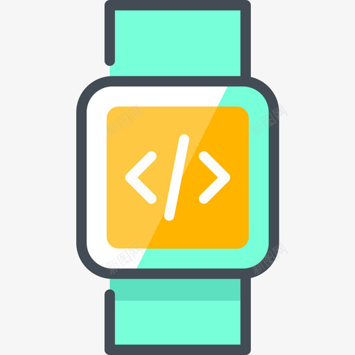 智能手表数字工具双色图标svg_新图网 https://ixintu.com 双色 数字设计工具 智能手表