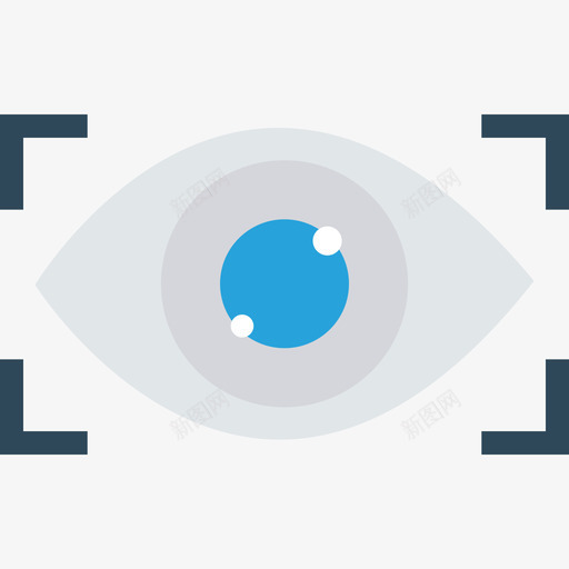 眼睛扫描安检48度平的图标svg_新图网 https://ixintu.com 安检48度 平的 眼睛扫描