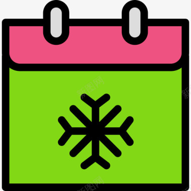 冬季假期27线性颜色图标图标