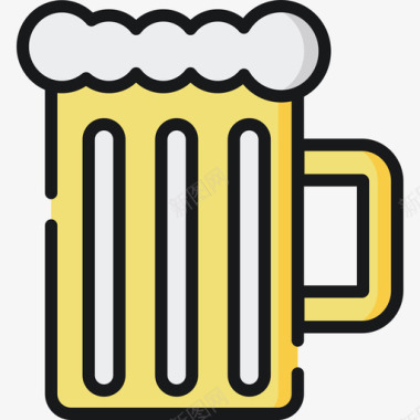 啤酒派对和庆祝11线性颜色图标图标