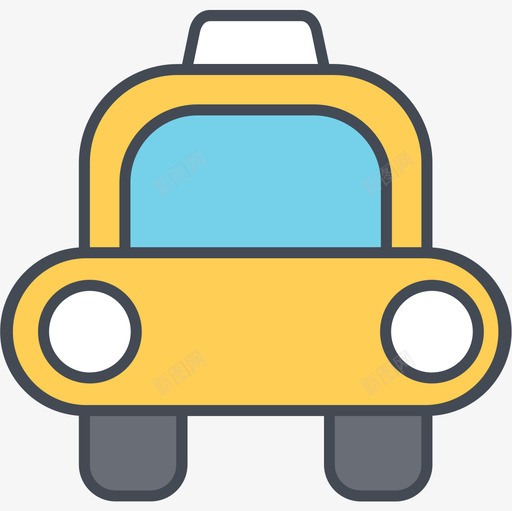 出租车运输和车辆2线颜色图标svg_新图网 https://ixintu.com 出租车 线颜色 运输和车辆2