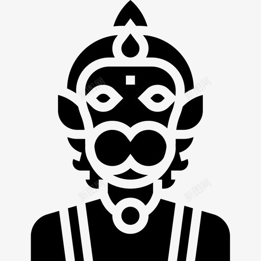 哈努曼印度教神3铭文图标svg_新图网 https://ixintu.com 印度教神3 哈努曼 铭文