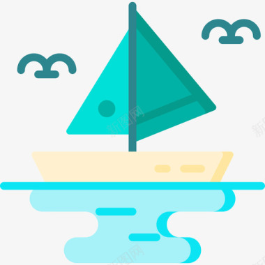 热带17号扁平帆船图标图标
