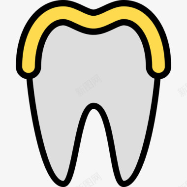 牙龈牙齿6线形颜色图标图标