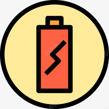 电池箭头和用户界面线颜色图标图标