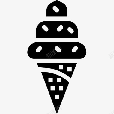 冰淇淋夏季52固体图标图标
