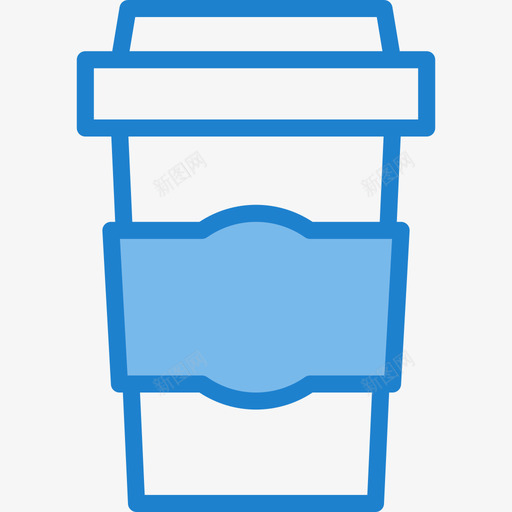 咖啡办公工具5蓝色图标svg_新图网 https://ixintu.com 办公工具5 咖啡 蓝色