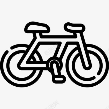 自行车荷兰6直线型图标图标