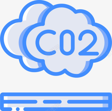 二氧化碳自然灾害12蓝色图标图标