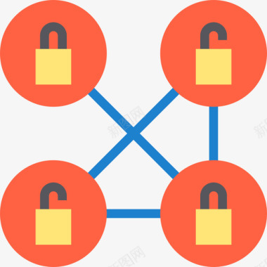 密码网络和安全2平面图标图标