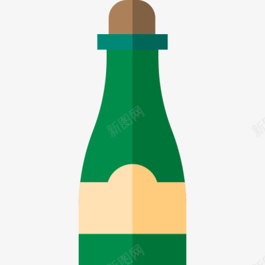 香槟鸡尾酒12平淡图标图标