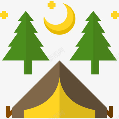 帐篷露营公寓的图标图标