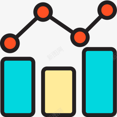数据分析6线性颜色图标图标