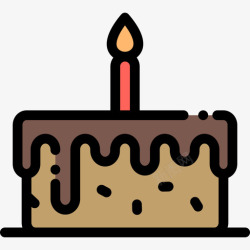 10生日蛋糕生日蛋糕糖果店10线性颜色图标高清图片
