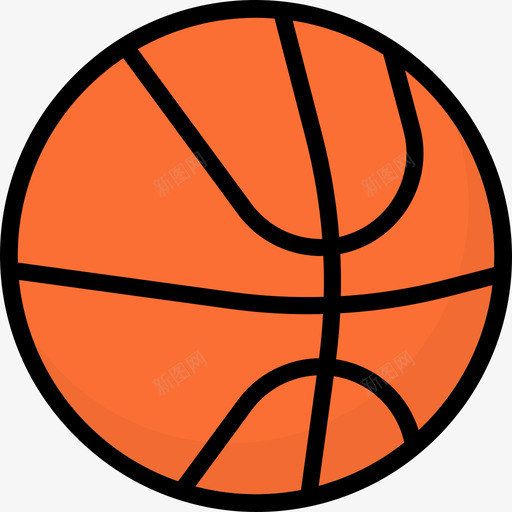 篮球运动75线性颜色图标svg_新图网 https://ixintu.com 篮球 线性颜色 运动75