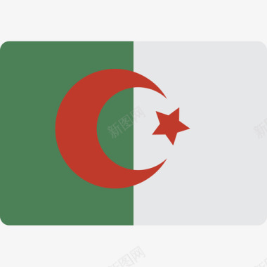 阿尔及利亚国旗15平坦图标图标