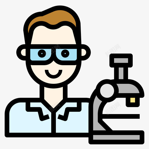 科学家遗传学2线性颜色图标svg_新图网 https://ixintu.com 科学家 线性颜色 遗传学2