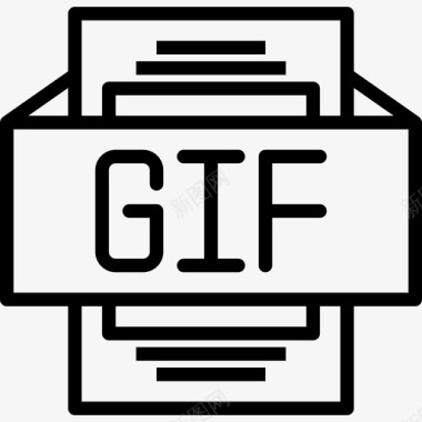 Gif文件类型3线性图标图标