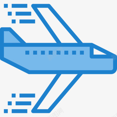 飞机旅行127蓝色图标图标