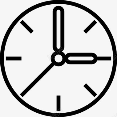 时钟教育和学习6线性图标图标