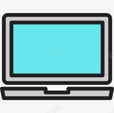 笔记本电脑电脑17线性颜色图标图标