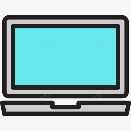笔记本电脑电脑17线性颜色图标svg_新图网 https://ixintu.com 电脑17 笔记本电脑 线性颜色