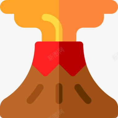 火山地理位置8平坦图标图标