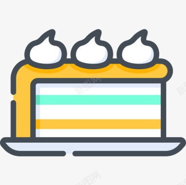 蛋糕片生日74双色图标图标