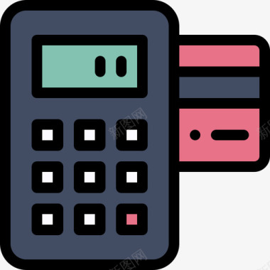 信用卡支付电子商务56线性彩色图标图标