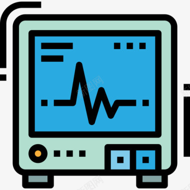 监视器医用115线性颜色图标图标