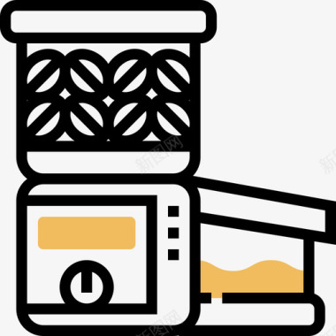 咖啡研磨机咖啡19黄色阴影图标图标