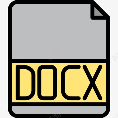 Docx文件扩展名3线性颜色图标图标
