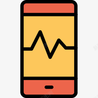智能手机doctorshop5线性橙色图标图标