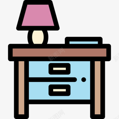 床头柜家具53线性颜色图标图标
