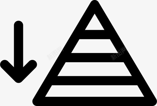 层次金字塔向下箭头层图标图标