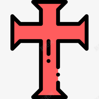 十字架精神的6线的颜色图标图标