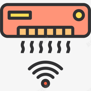 空调智能科技7线性颜色图标图标