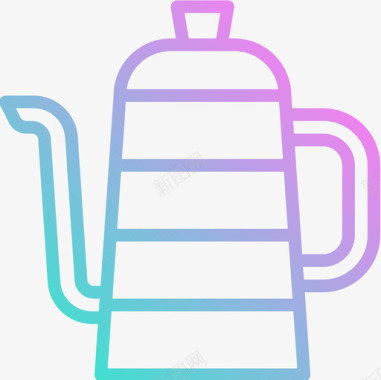 水壶咖啡店69梯度图标图标